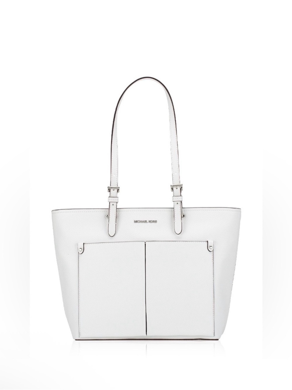 Michael Kors White Pebbled Leather Tote